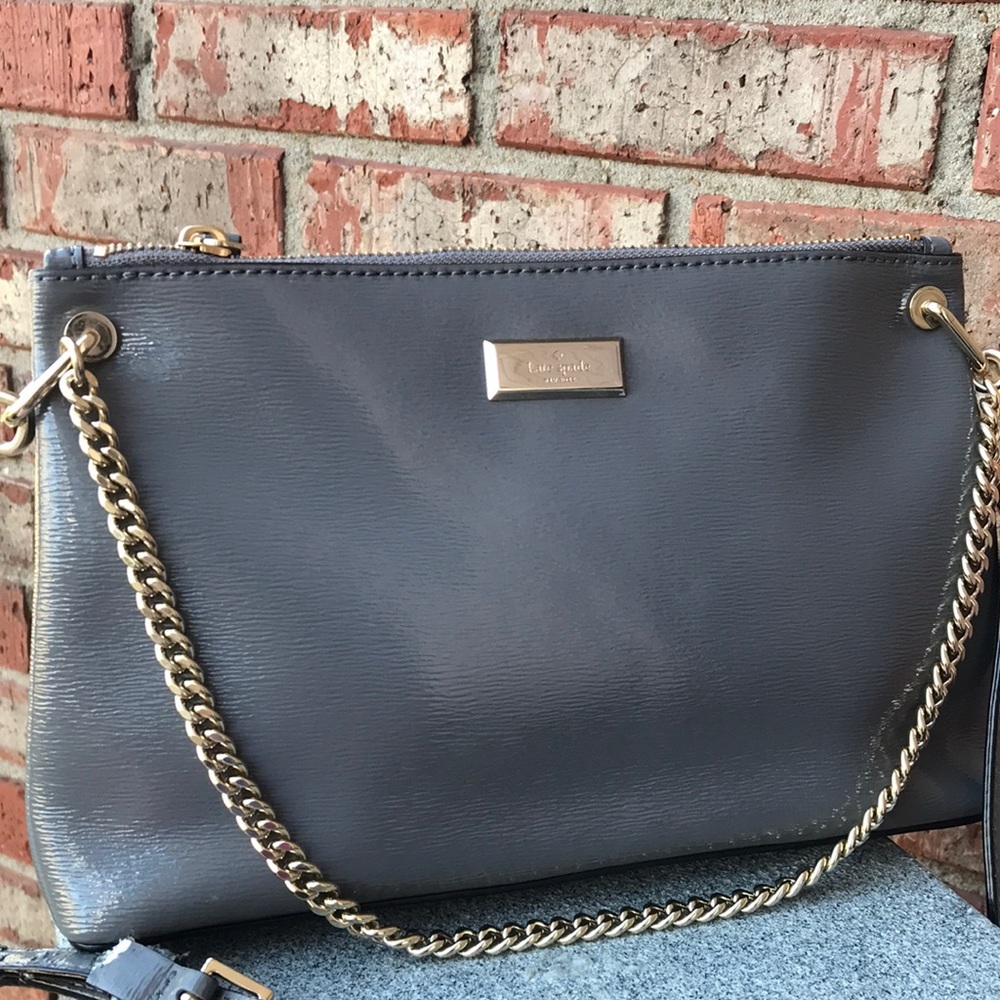 🚨B2G1 KATE SPADE Gray Silver Crossbody Purse